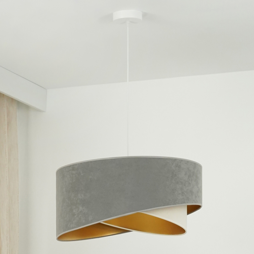 Brilagi - LED Lühter LYRA 1xE27/15W/230V hall/kreemikas/kuldne