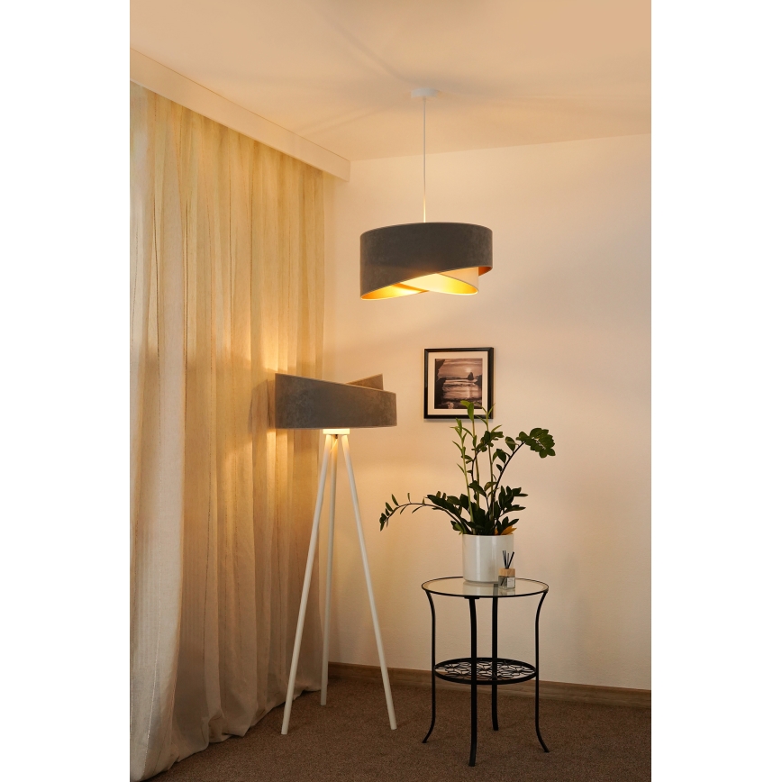 Brilagi - LED Lühter LYRA 1xE27/15W/230V hall/kreemikas/kuldne
