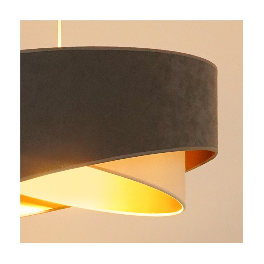 Brilagi - LED Lühter LYRA 1xE27/15W/230V hall/kreemikas/kuldne