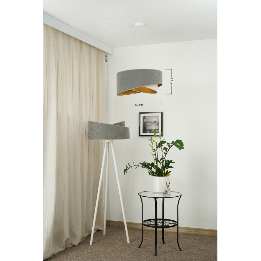 Brilagi - LED Lühter LYRA 1xE27/15W/230V hall/kreemikas/kuldne