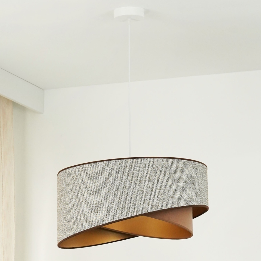 Brilagi - LED Lühter LYRA 1xE27/15W/230V hall/kreemikas/kuldne