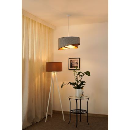 Brilagi - LED Lühter LYRA 1xE27/15W/230V hall/kreemikas/kuldne