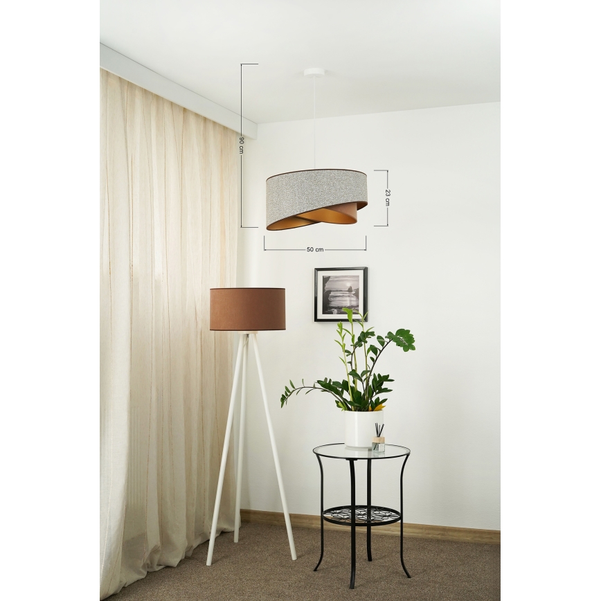 Brilagi - LED Lühter LYRA 1xE27/15W/230V hall/kreemikas/kuldne