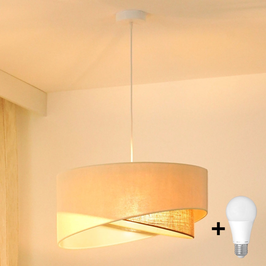 Brilagi - LED Lühter LYRA 1xE27/15W/230V kreemikas/beež