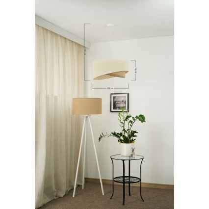 Brilagi - LED Lühter LYRA 1xE27/15W/230V kreemikas/beež