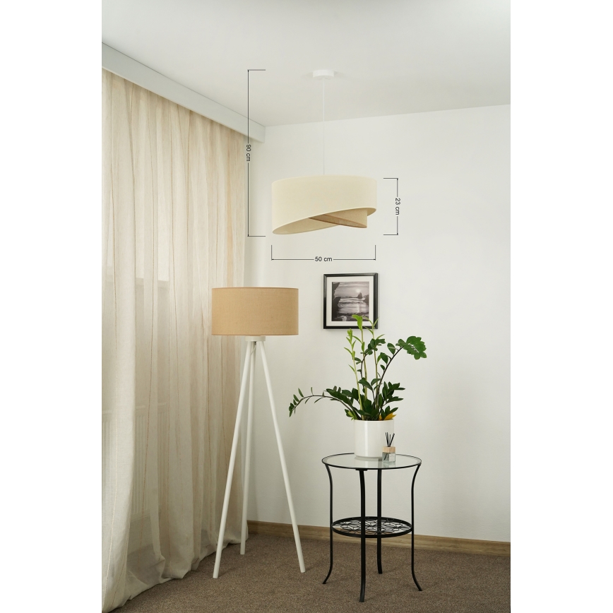 Brilagi - LED Lühter LYRA 1xE27/15W/230V kreemikas/beež