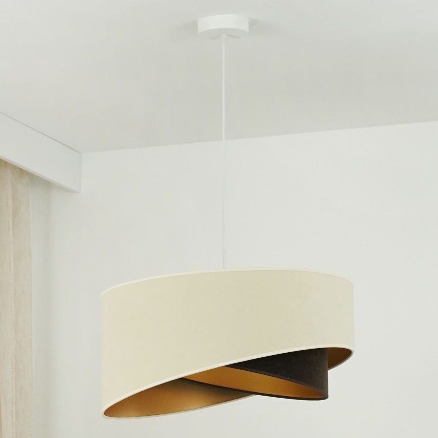 Brilagi - LED Lühter LYRA 1xE27/15W/230V kreemikas/must/kuldne