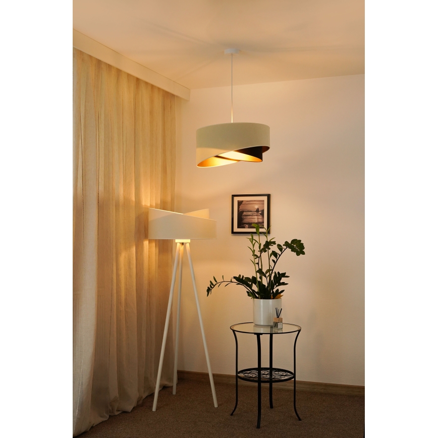 Brilagi - LED Lühter LYRA 1xE27/15W/230V kreemikas/must/kuldne