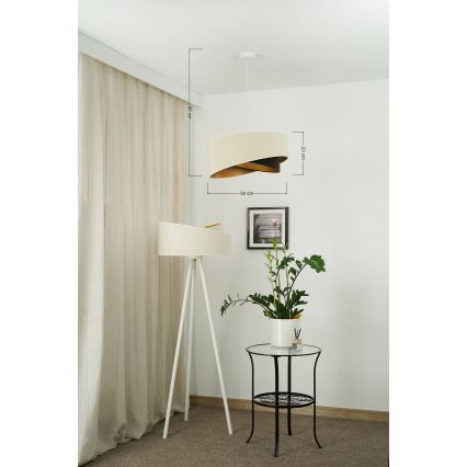 Brilagi - LED Lühter LYRA 1xE27/15W/230V kreemikas/must/kuldne