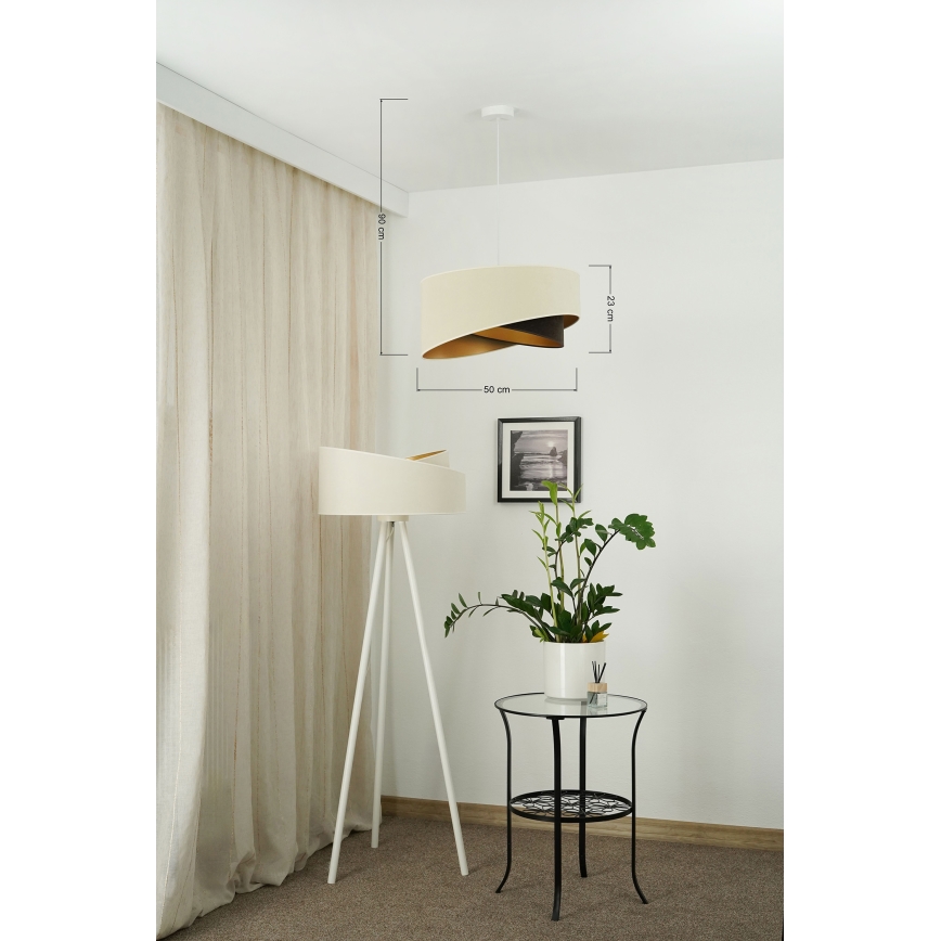 Brilagi - LED Lühter LYRA 1xE27/15W/230V kreemikas/must/kuldne