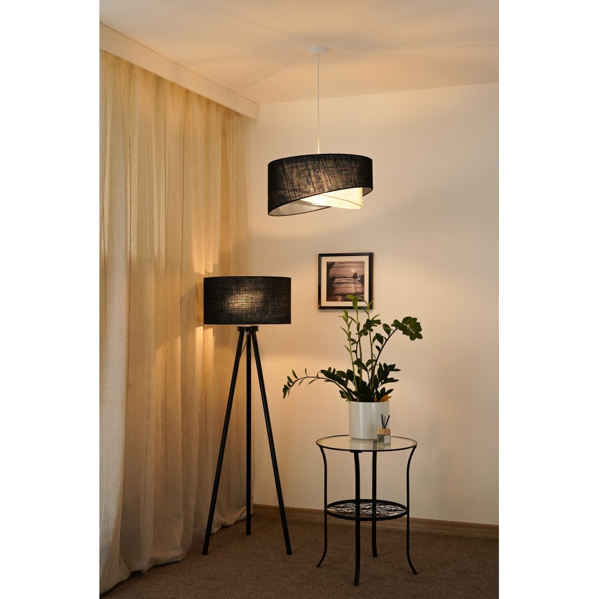 Brilagi - LED Lühter LYRA 1xE27/15W/230V must/kreemikas