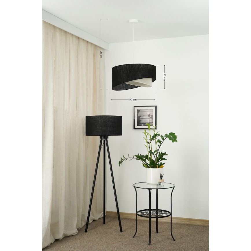 Brilagi - LED Lühter LYRA 1xE27/15W/230V must/kreemikas
