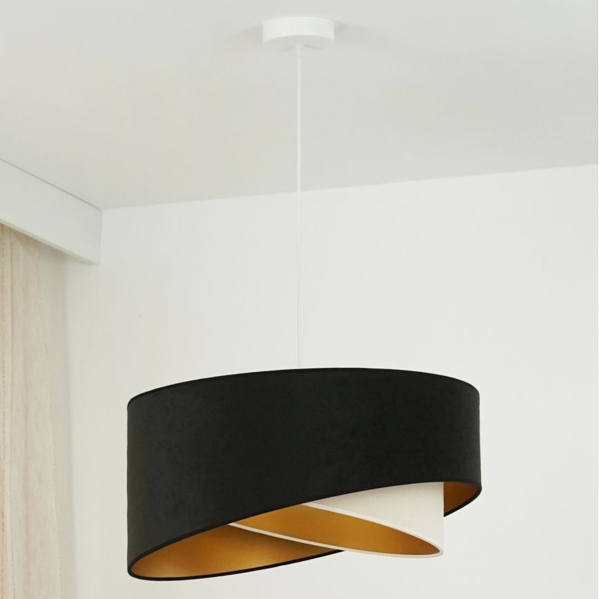 Brilagi - LED Lühter LYRA 1xE27/15W/230V must/kreemikas/kuldne