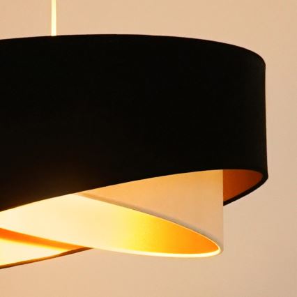 Brilagi - LED Lühter LYRA 1xE27/15W/230V must/kreemikas/kuldne