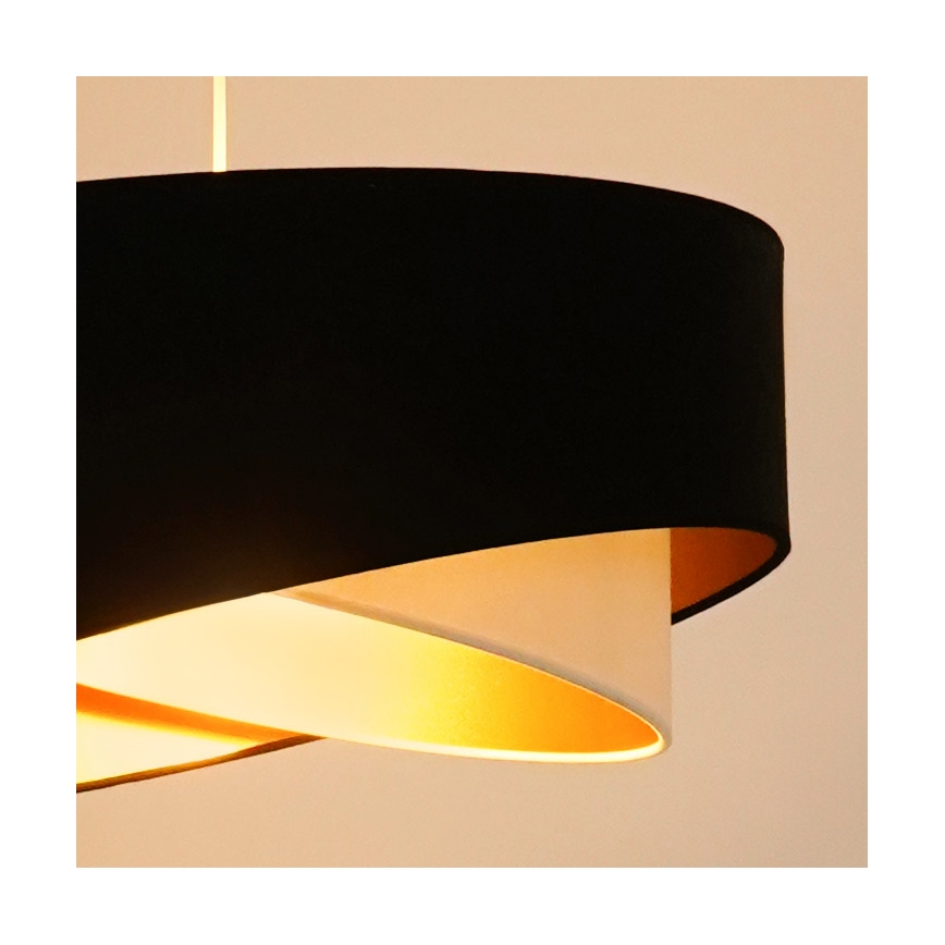 Brilagi - LED Lühter LYRA 1xE27/15W/230V must/kreemikas/kuldne