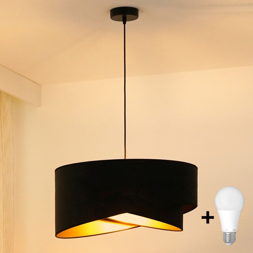 Brilagi - LED Lühter LYRA 1xE27/15W/230V must/kuldne