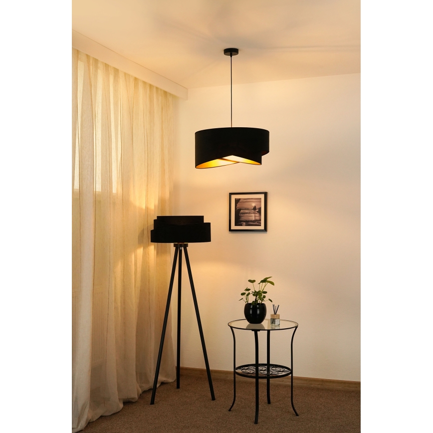 Brilagi - LED Lühter LYRA 1xE27/15W/230V must/kuldne