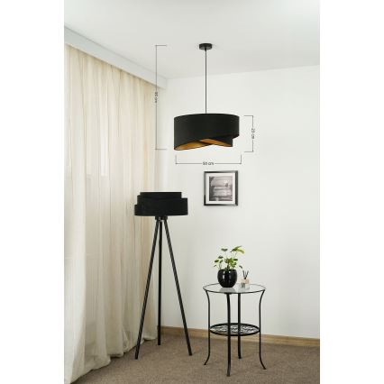 Brilagi - LED Lühter LYRA 1xE27/15W/230V must/kuldne