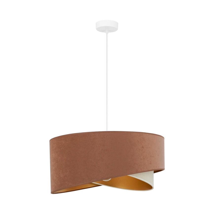 Brilagi - LED Lühter LYRA 1xE27/15W/230V pruun/kreemikas/kuldne