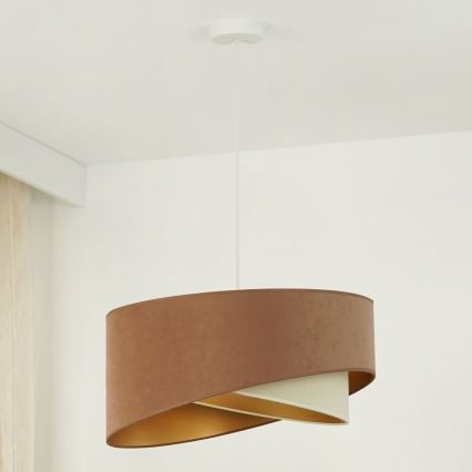 Brilagi - LED Lühter LYRA 1xE27/15W/230V pruun/kreemikas/kuldne