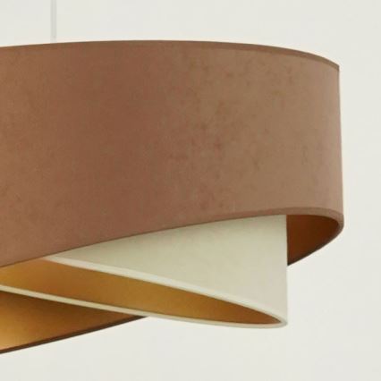 Brilagi - LED Lühter LYRA 1xE27/15W/230V pruun/kreemikas/kuldne