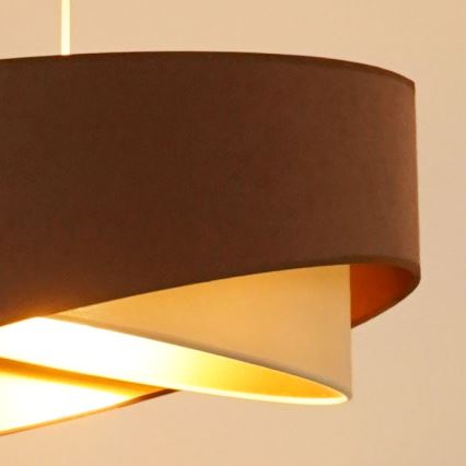 Brilagi - LED Lühter LYRA 1xE27/15W/230V pruun/kreemikas/kuldne