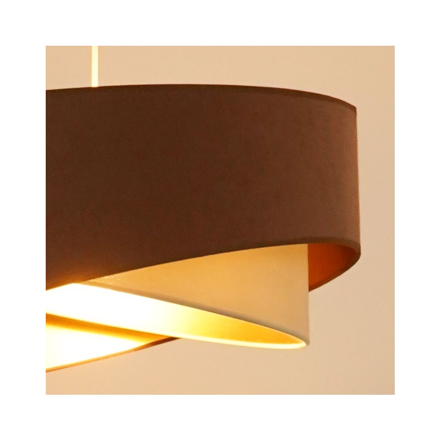 Brilagi - LED Lühter LYRA 1xE27/15W/230V pruun/kreemikas/kuldne