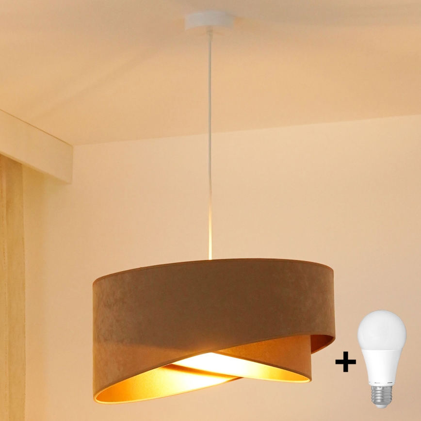 Brilagi - LED Lühter LYRA 1xE27/15W/230V pruun/kuldne