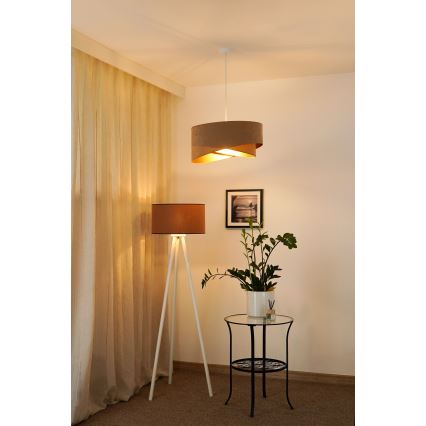 Brilagi - LED Lühter LYRA 1xE27/15W/230V pruun/kuldne