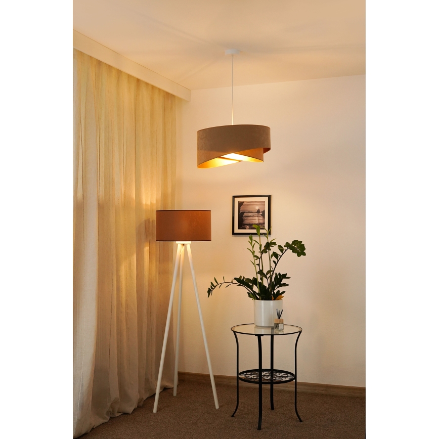 Brilagi - LED Lühter LYRA 1xE27/15W/230V pruun/kuldne