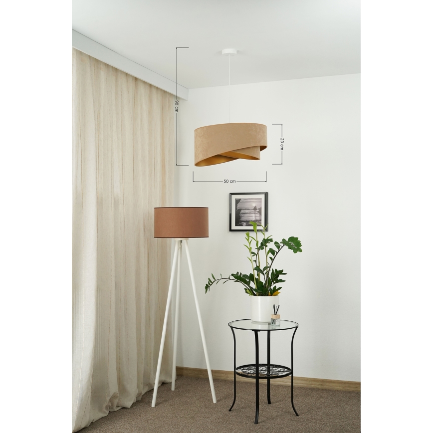 Brilagi - LED Lühter LYRA 1xE27/15W/230V pruun/kuldne