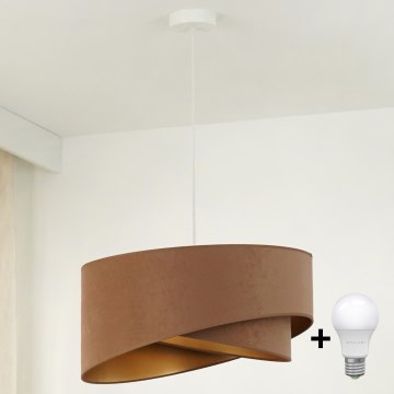 Brilagi - LED Lühter LYRA 1xE27/15W/230V pruun/kuldne