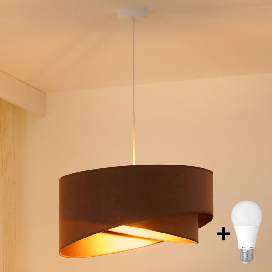 Brilagi - LED Lühter LYRA 1xE27/15W/230V pruun/kuldne