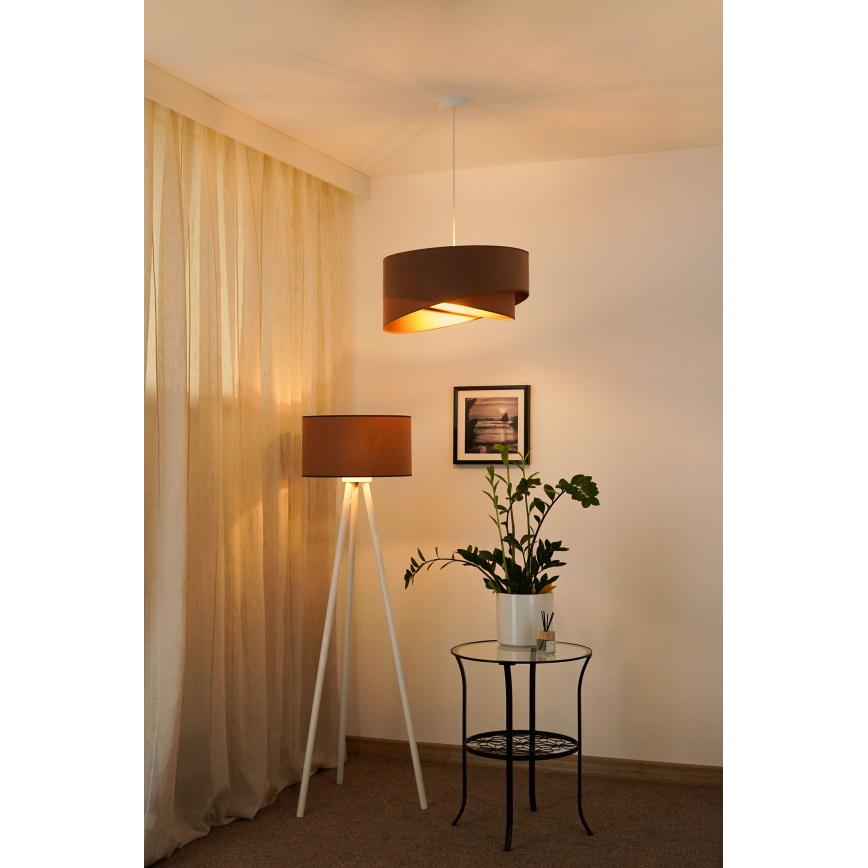 Brilagi - LED Lühter LYRA 1xE27/15W/230V pruun/kuldne