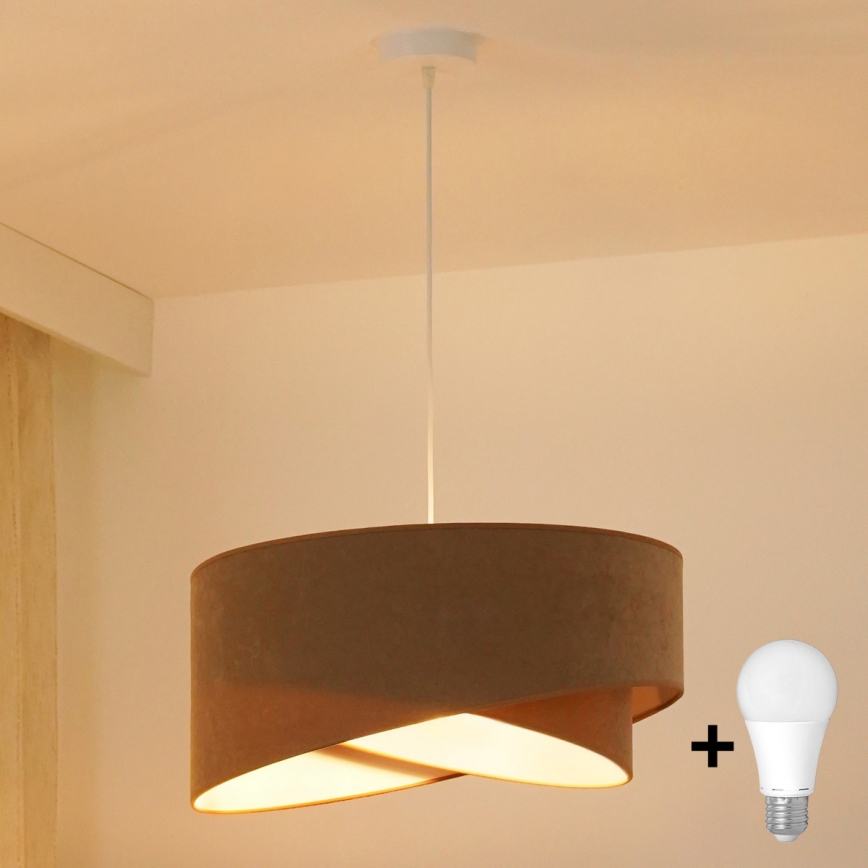 Brilagi - LED Lühter LYRA 1xE27/15W/230V pruun/valge