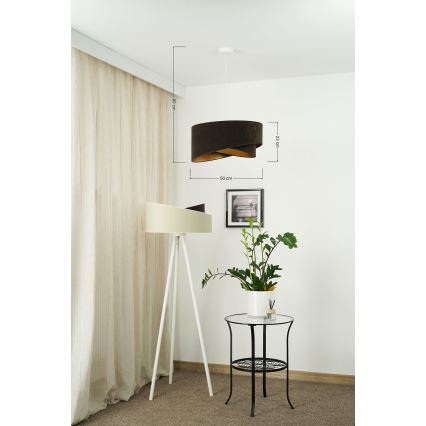Brilagi - LED Lühter LYRA 1xE27/15W/230V tumepruun/kuldne
