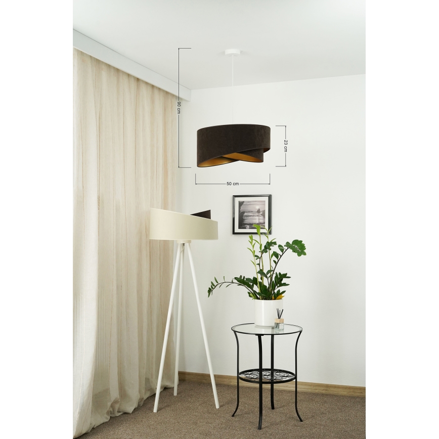 Brilagi - LED Lühter LYRA 1xE27/15W/230V tumepruun/kuldne