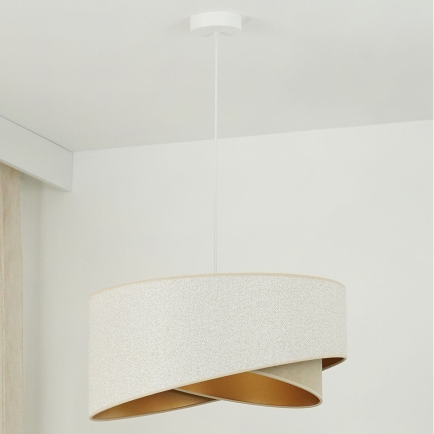Brilagi - LED Lühter LYRA 1xE27/15W/230V valge/beež/kuldne