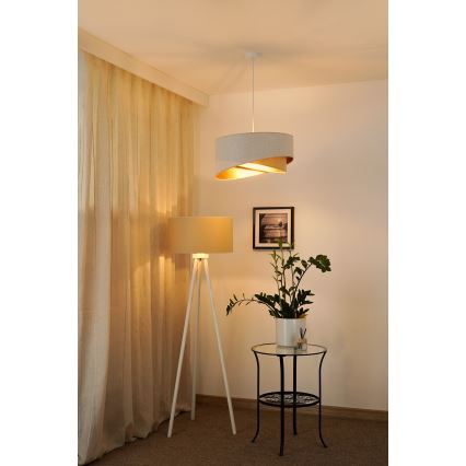 Brilagi - LED Lühter LYRA 1xE27/15W/230V valge/beež/kuldne