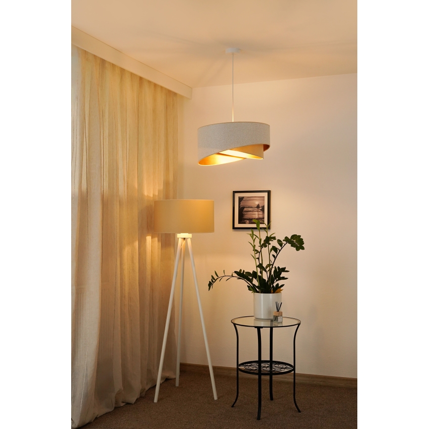 Brilagi - LED Lühter LYRA 1xE27/15W/230V valge/beež/kuldne