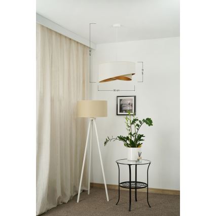 Brilagi - LED Lühter LYRA 1xE27/15W/230V valge/beež/kuldne