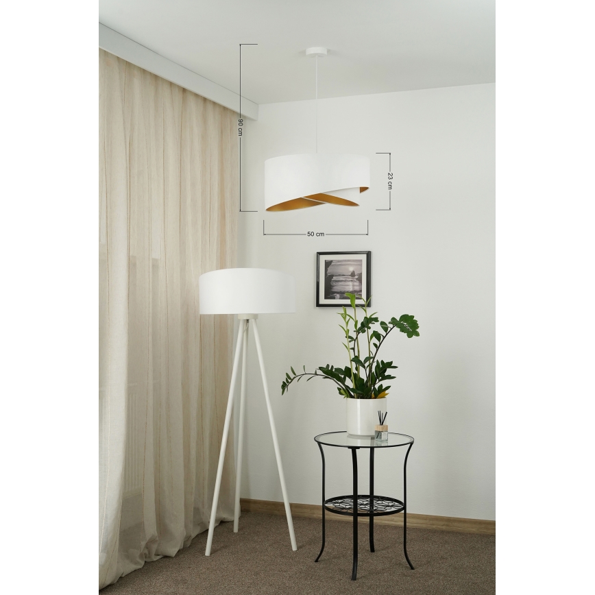 Brilagi - LED Lühter LYRA 1xE27/15W/230V valge/kuldne
