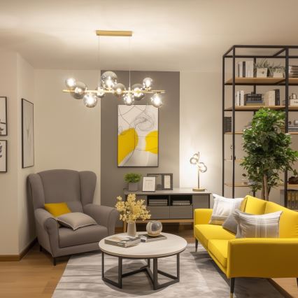 Brilagi - LED Lühter MILLA 10xG9/3W/230V kuldne/suitsune