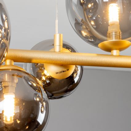 Brilagi - LED Lühter MILLA 10xG9/3W/230V kuldne/suitsune