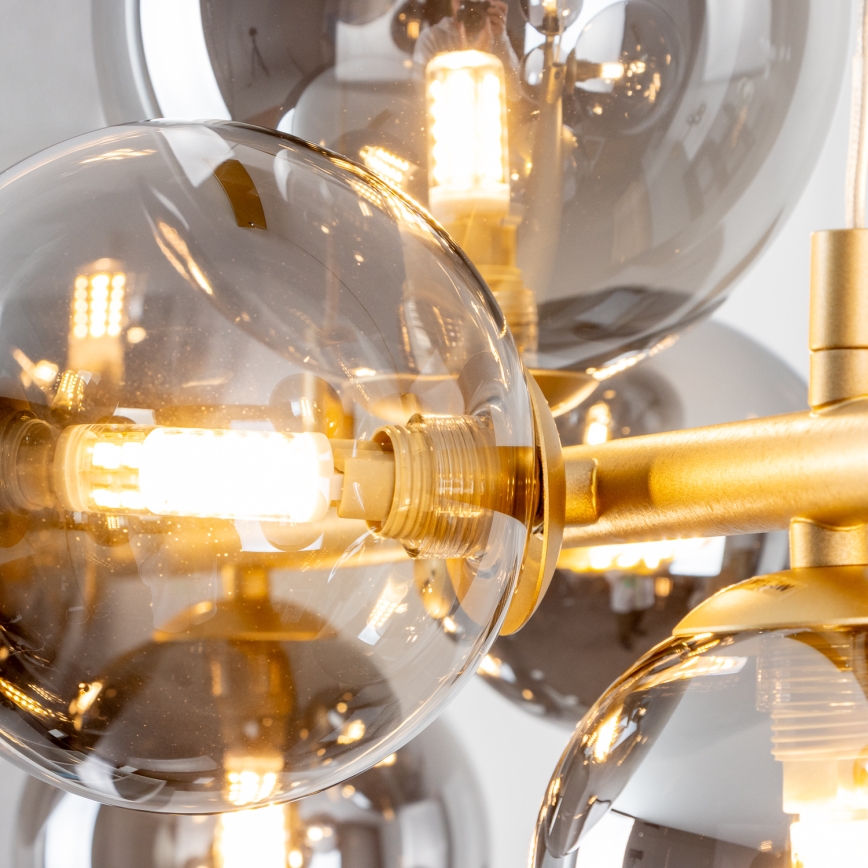 Brilagi - LED Lühter MILLA 10xG9/3W/230V kuldne/suitsune