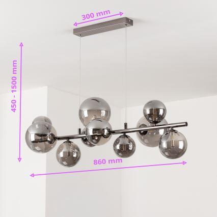 Brilagi - LED Lühter MILLA 10xG9/3W/230V läikiv kroom/suitsune