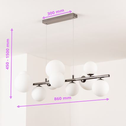 Brilagi - LED Lühter MILLA 10xG9/3W/230V läikiv kroom/valge