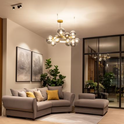 Brilagi - LED Lühter MILLA 15xG9/3W/230V kuldne/suitsune