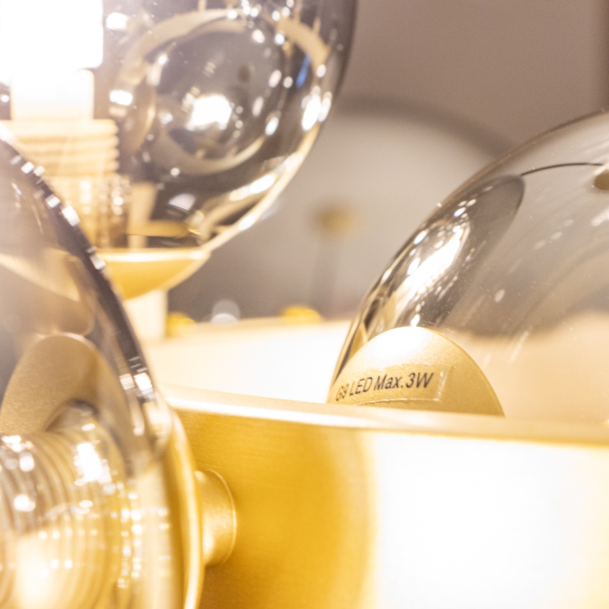 Brilagi - LED Lühter MILLA 15xG9/3W/230V kuldne/suitsune