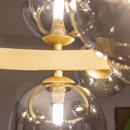 Brilagi - LED Lühter MILLA 15xG9/3W/230V kuldne/suitsune